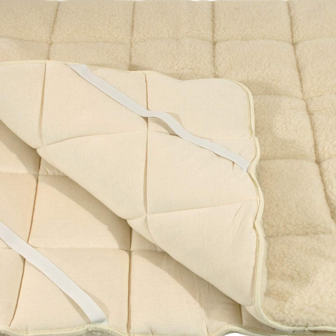 Dickes Merino Schafschurwolle Unterbett in 160x200 cm mit 2490 g Füllung Plus bauschiger Lammflor Ob
