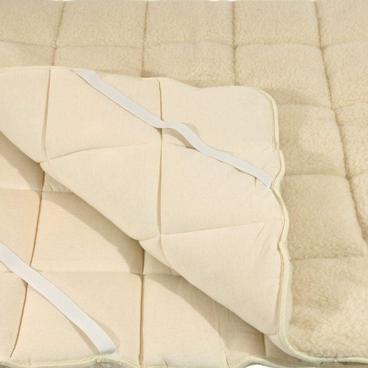 Dickes Merino Schafschurwolle Unterbett in 160x200 cm mit 2490 g Füllung Plus bauschiger Lammflor Ob