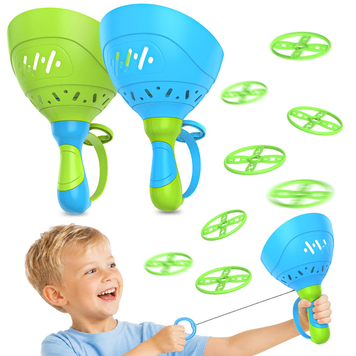 Kssvzz Outdoor Spielzeug für Kinder4 5 6 7 8 - Propeller Spielzeug Launcher | 2 Stück Gartenspielzeu