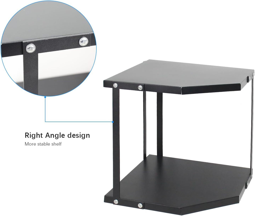 HUIJIN (2-Tier schwarz) Küche Topf Rack Kochgeschirr Stand Storage Organizer, Küche Eckregal Dreieck