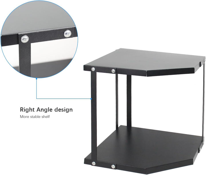 HUIJIN (2-Tier schwarz) Küche Topf Rack Kochgeschirr Stand Storage Organizer, Küche Eckregal Dreieck