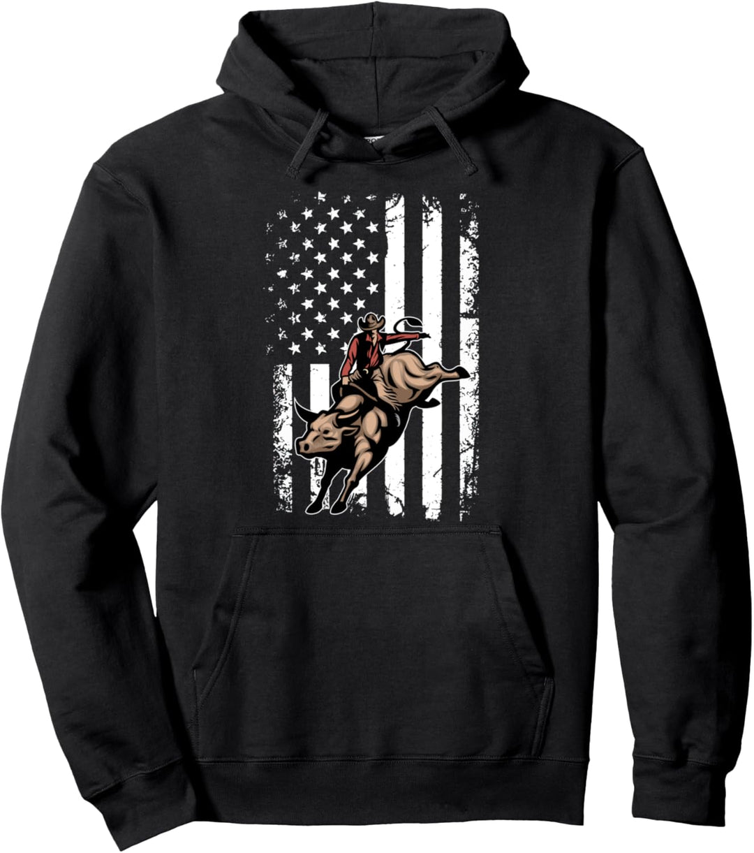 Rodeo Flagge Rodeo Cowboy Stier Pullover Hoodie