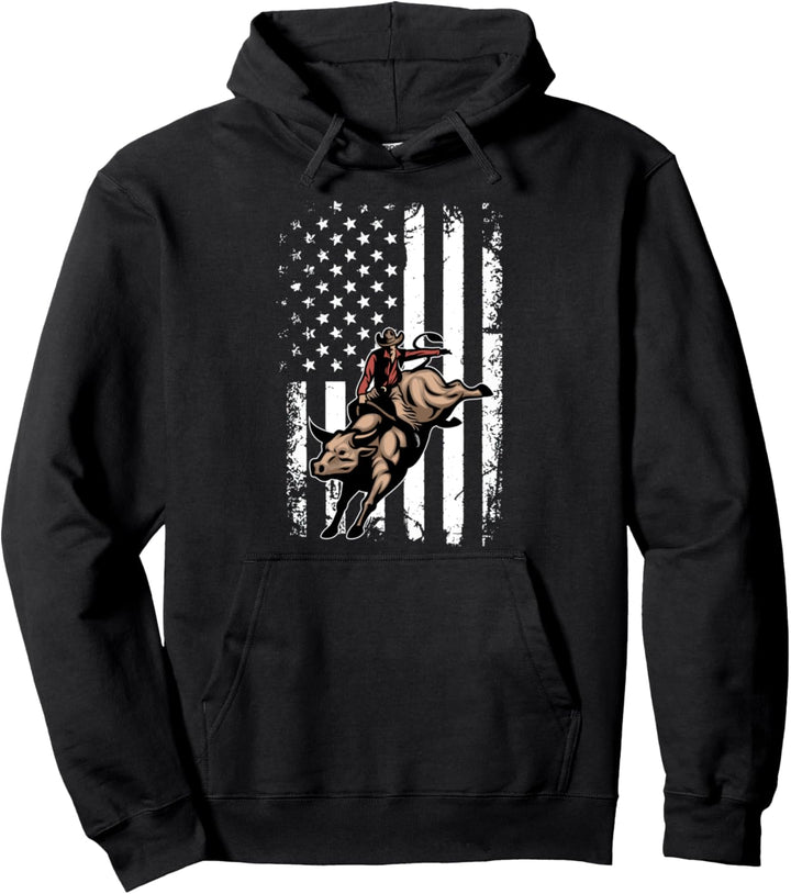 Rodeo Flagge Rodeo Cowboy Stier Pullover Hoodie