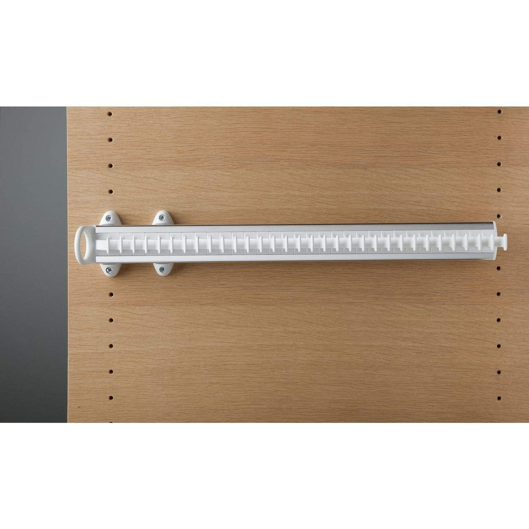 Krawattenhalter ausziehbar Modell A,505x82x85mm,Aluminium/Kunststoff weiss poliert/weiss, poliert/we