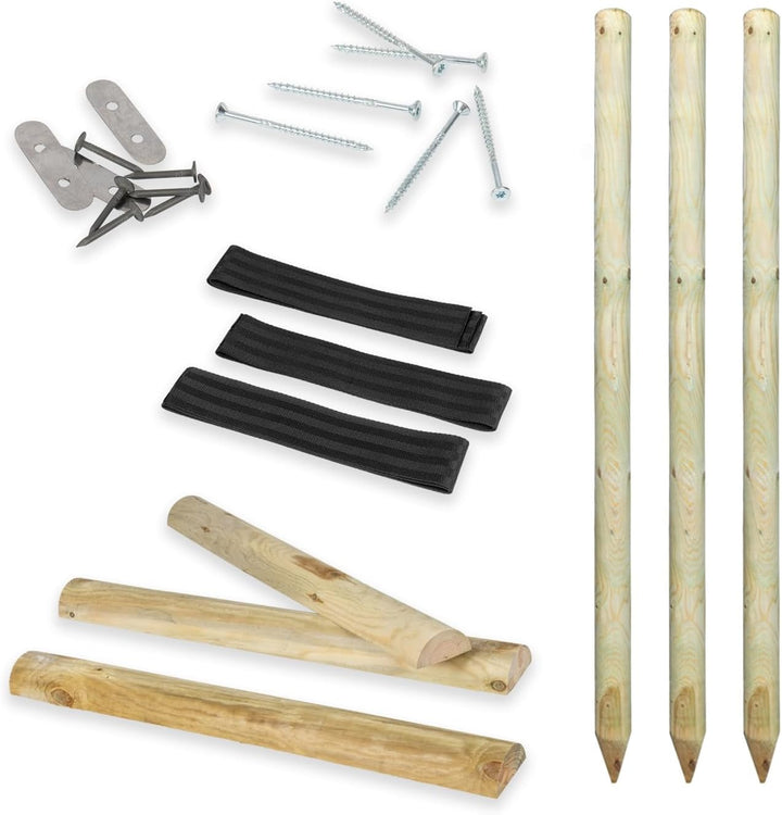 VOSS.garden Baumstützen Set 160cm, Baumpfahl, Dreibock, Baumbefestigung, Baumschutz, Rankhilfe, Baum