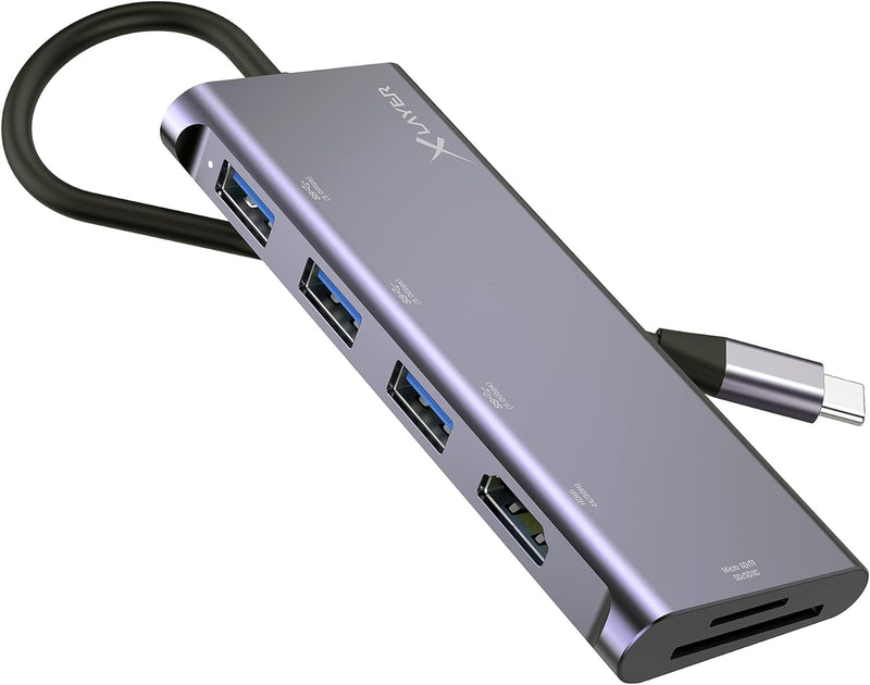 Xlayer USB C Hub MULTIPORT Adapter HDMI SD 4K Docking Station 3.0 Kabel kompatibel für MacBook Pro/A