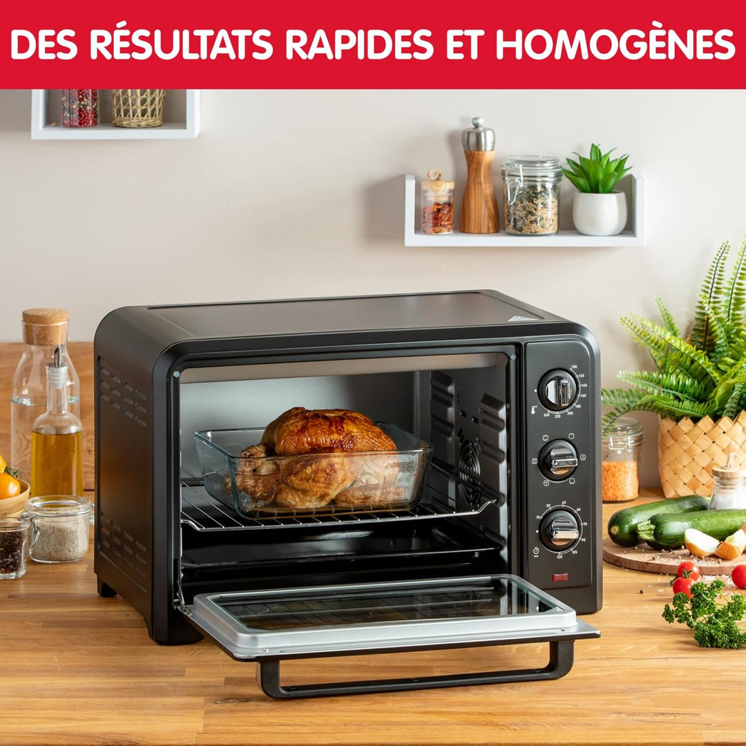Moulinex Standbackofen 33 l, Umluft, Spitzenkonvektion, 6 Kochmodi, regelbarer Thermostat bis 240 °C