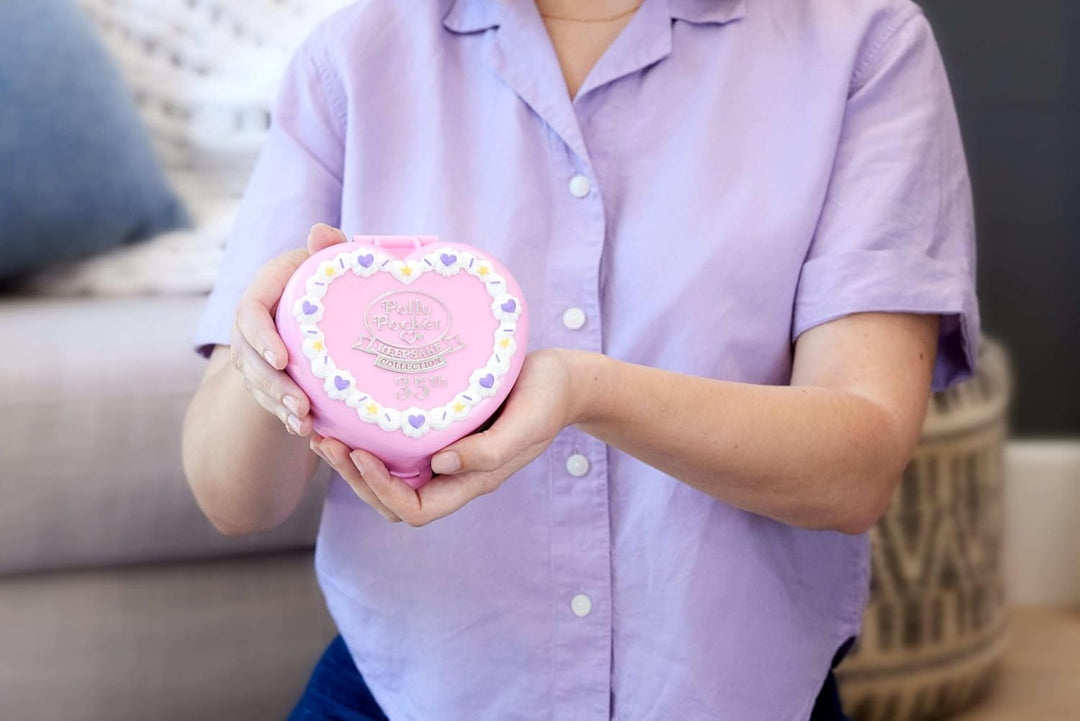 Polly Pocket Puppen und Spielset, Sammler Nostalgie Schatulle, 35. Geburtstag Party-Stempel Schatull