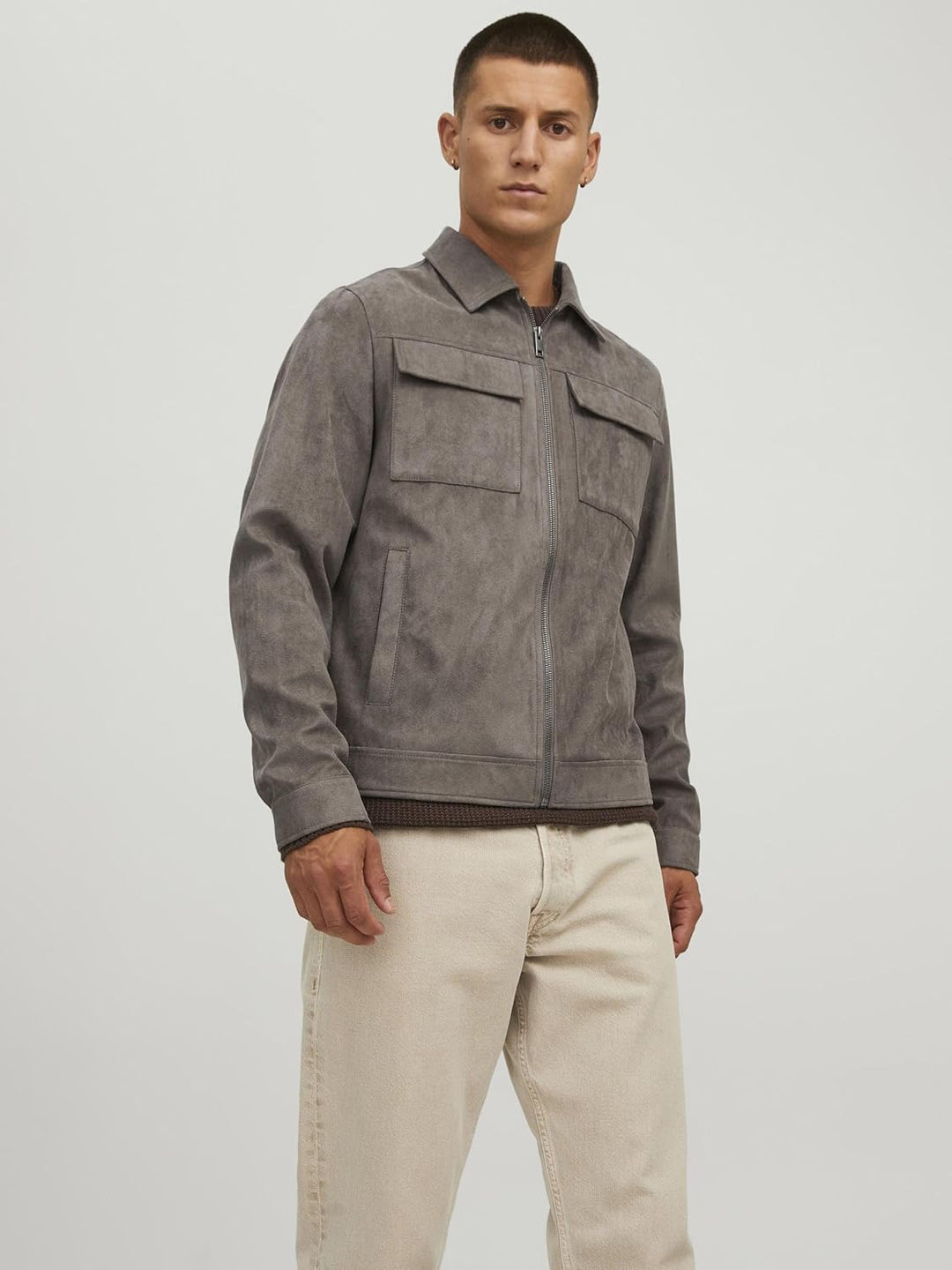 JACK & JONES Herren Jjepayton Pu Jacket Noos Jacke, XXL Falcon