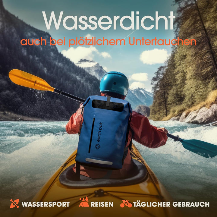 Earth Pak wasserdichter Rucksack – 35L / 55L Waterproof Backpack mit leistungsstarkem Rolltop Rollve