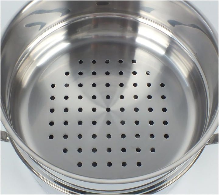 Kela 10994 Universaldünster mit Glasdeckel, Edelstahl, Induktionsgeeignet, 20 cm Durchmesser, 3,0 l