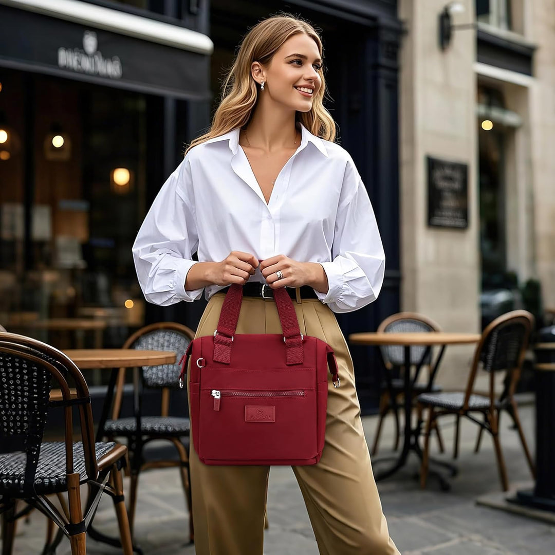 DIRRONA Beiläufig Damen Umhängetasche Multi Pocket Multi Fach Crossbody Bag Mittelgrosse Umhängetasc