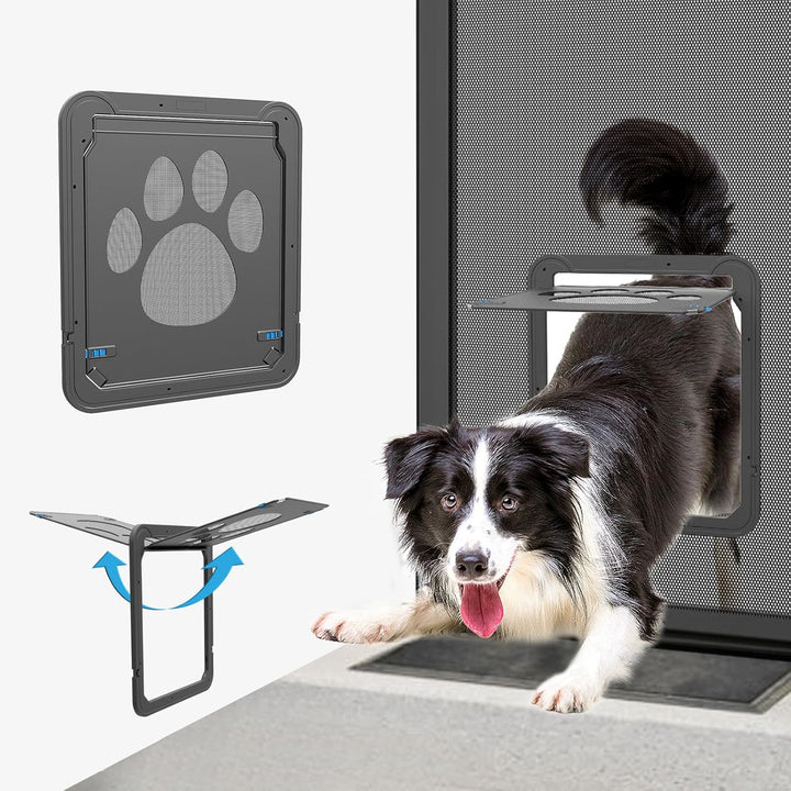 NAMSAN Haustierklappe Fliegengitter mit Magnet Hundeklappe für Fliegengittertür Abschliessbar Hausti