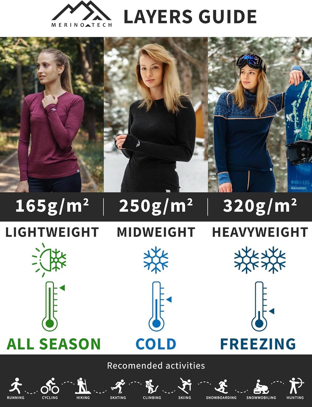 Merino Wolle Thermounterwäsche Damen - Merino Unterhose Damen Merino Leggings + Wollsocken XS 165 Bu