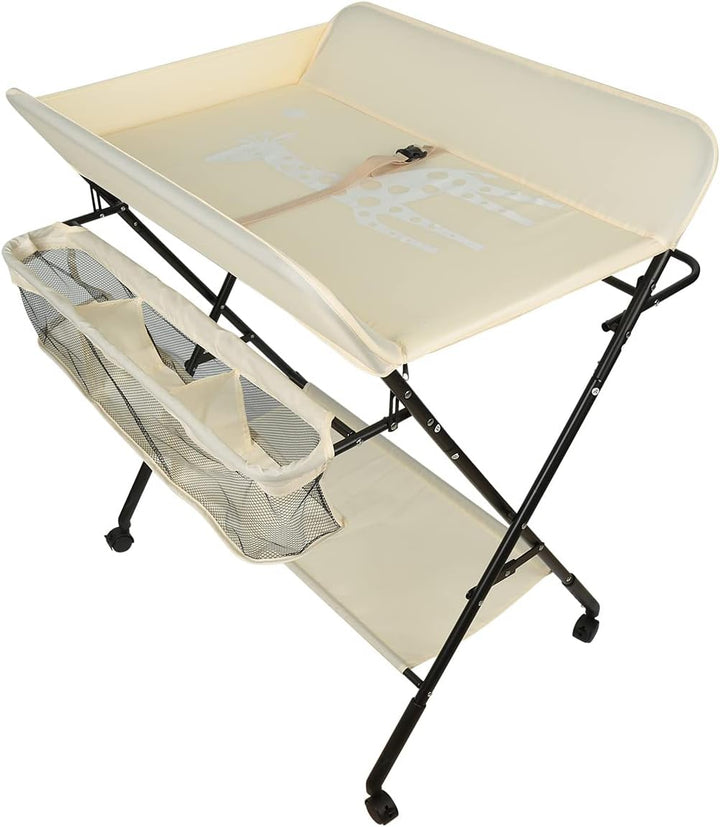 Kedia Baby Wickeltisch, Multifunktions-Wickelkommode, Babypflegetisch, Mobiler Wickeltisch mit Ablag