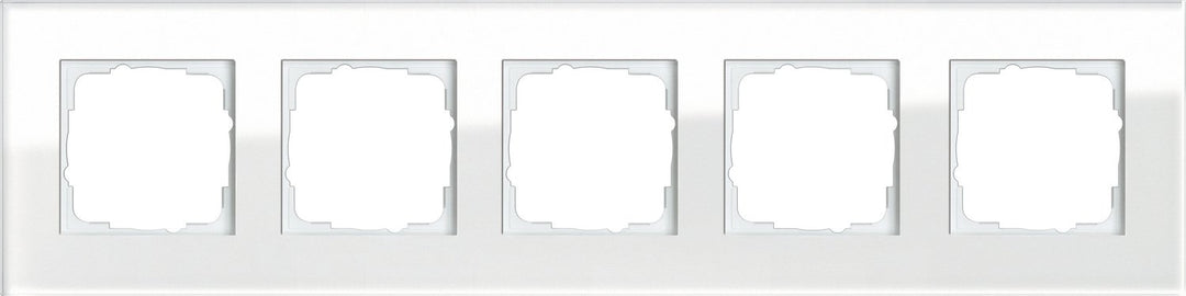 Gira 021512 Abdeckrahmen Esprit 5-Fach aus Glas, weiss