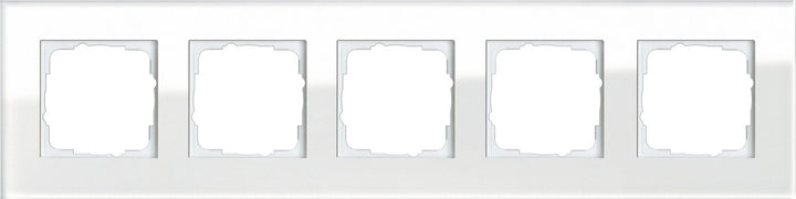 Gira 021512 Abdeckrahmen Esprit 5-Fach aus Glas, weiss