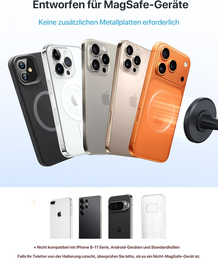 YOSH Mag-Safe Handyhalterung Auto für iPhone 15/14/13/12 Serie & Magsafe-Hüllen, handyhalter Auto Ma