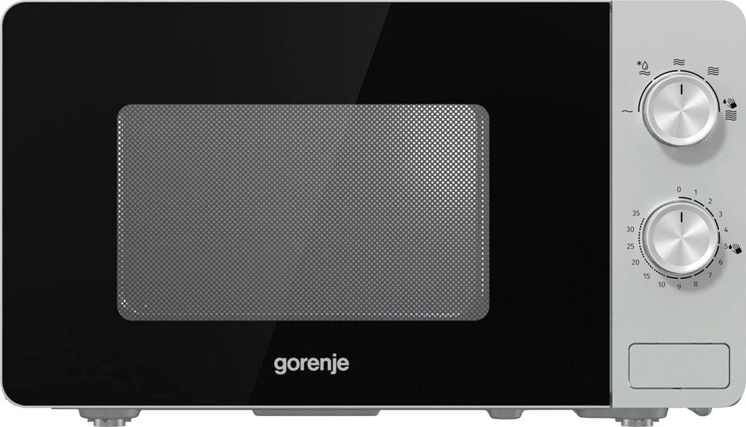 Gorenje MO20E1S Mikrowelle / 800 W, Schwarz, Edelstahl. Inox - Look ‎20 Liter Essential Line, Inox -
