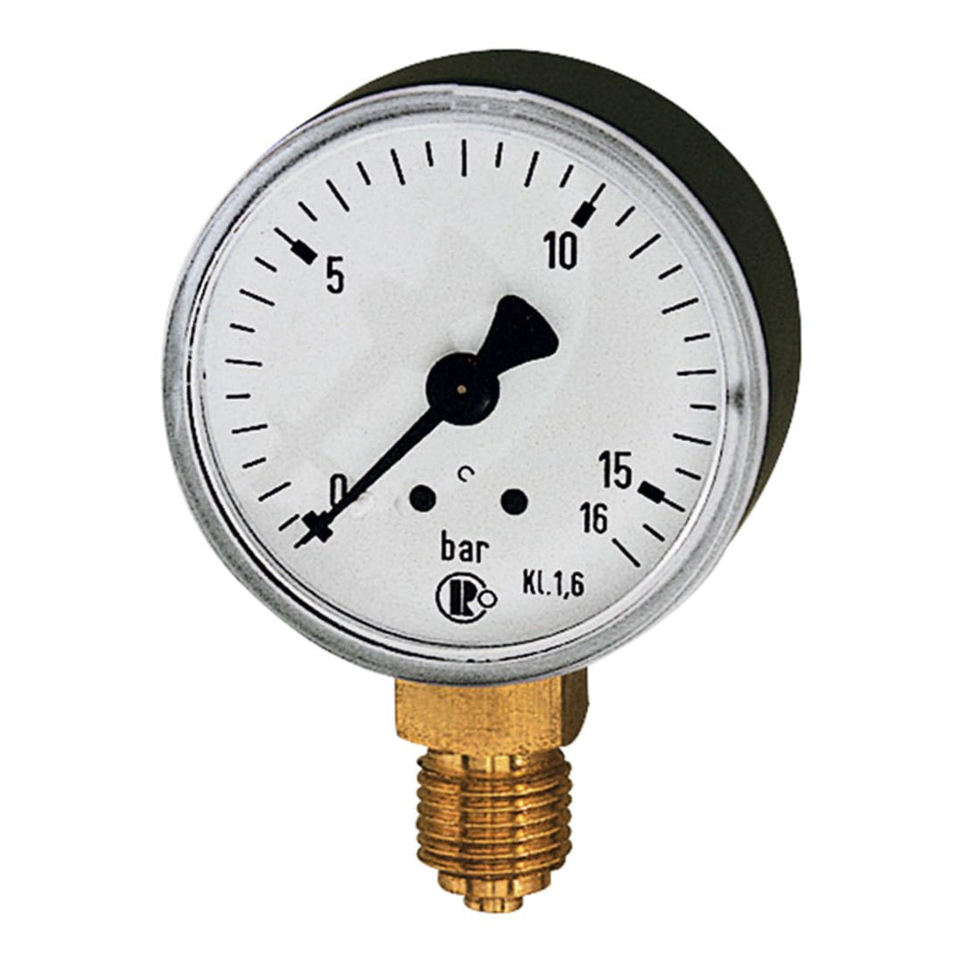 RIEGLER 101789-6304 Standardmanometer, Stahlblechgeh., G 1/4 unten, -1/+3,0 bar, Ø 63, 1Stk