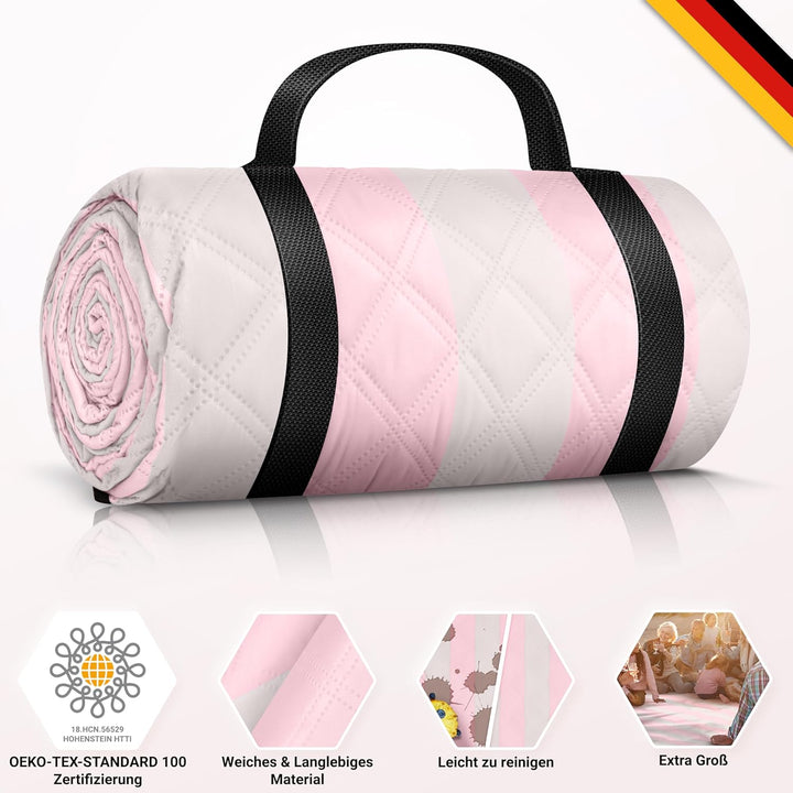 HOEL Picknickdecke 200x200 cm wasserabweisend + isoliert - Strandmatte gepolstert XXL - Picknickdeck