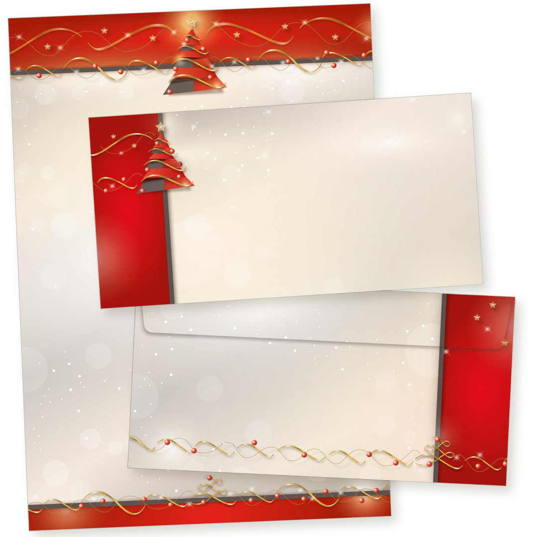Avantgarde 500 Sets Weihnachtsbriefpapier mit Umschlag ohne Fenster Weihnachtspapier A4 Briefpapier