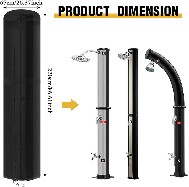 Schutzhülle für Solardusche, 66,3 x 220 cm, wasserdichter Schutz, 420D Oxford-Stoff, wasserdicht, UV