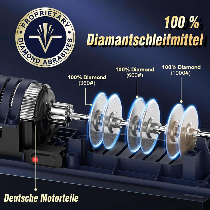 Professioneller elektrischer Messerschärfer mit 100% Diamant-Schleifmitteln und Präzisionswinkelführ