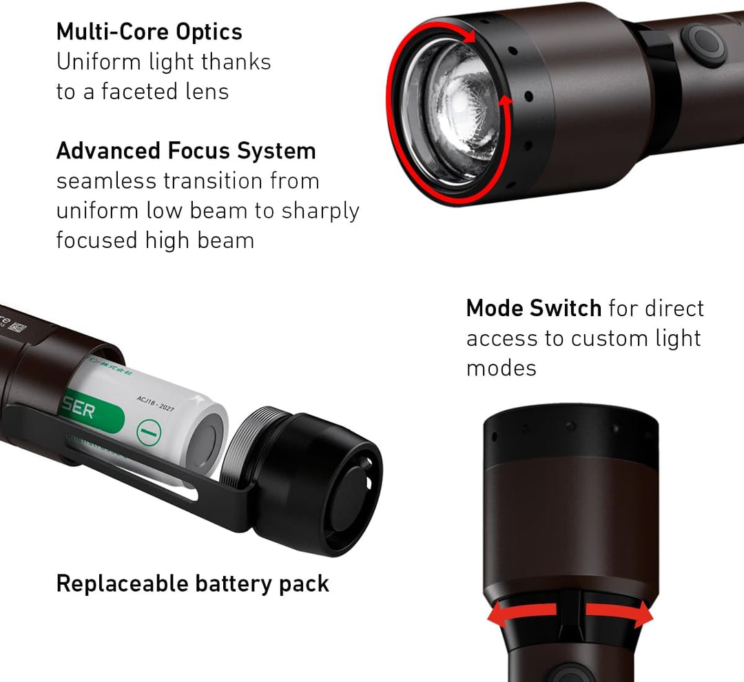 Ledlenser P6R Signature LED Taschenlampe | Led Batterie Taschenlampe fokussierbar | Leuchte hell 140