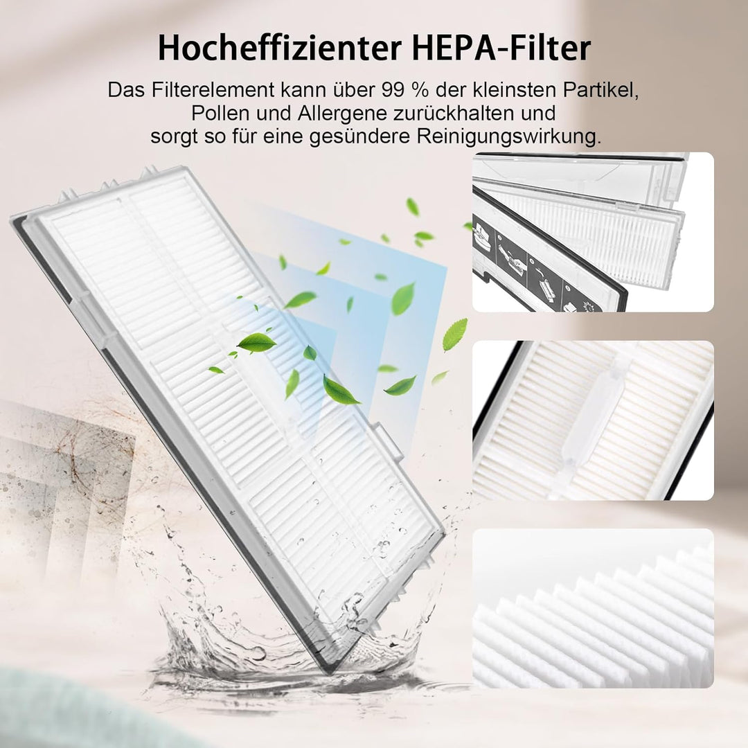 iRobacc 21 Stück Zubehörset für Roborock S8 PRO Ultra Ersatzteile 2 Rollenbürste 4 Seitenbürsten 4 S