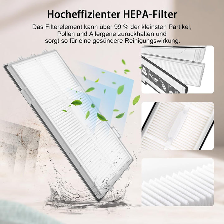 iRobacc 21 Stück Zubehörset für Roborock S8 PRO Ultra Ersatzteile 2 Rollenbürste 4 Seitenbürsten 4 S