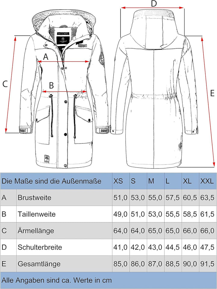 Navahoo Damen wasserdichter gefütterter Regenmantel Deike XL Beige, XL Beige