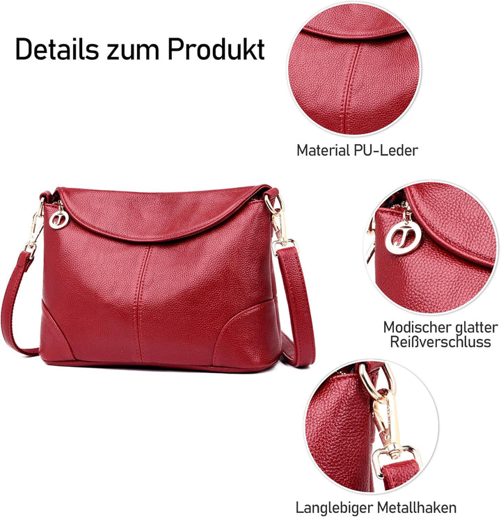 DORRISO Elegant Damen Umhängetasche Frauen Handtasche Schultertasche Casual Umhängetaschen Damen Rei