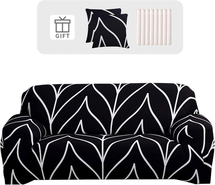 Lydevo Sofabezug 1 Sitzer Stretch Sofahusse Elastischer Sofabezug Spandex Sofa Überzug mit 3 Kissenb