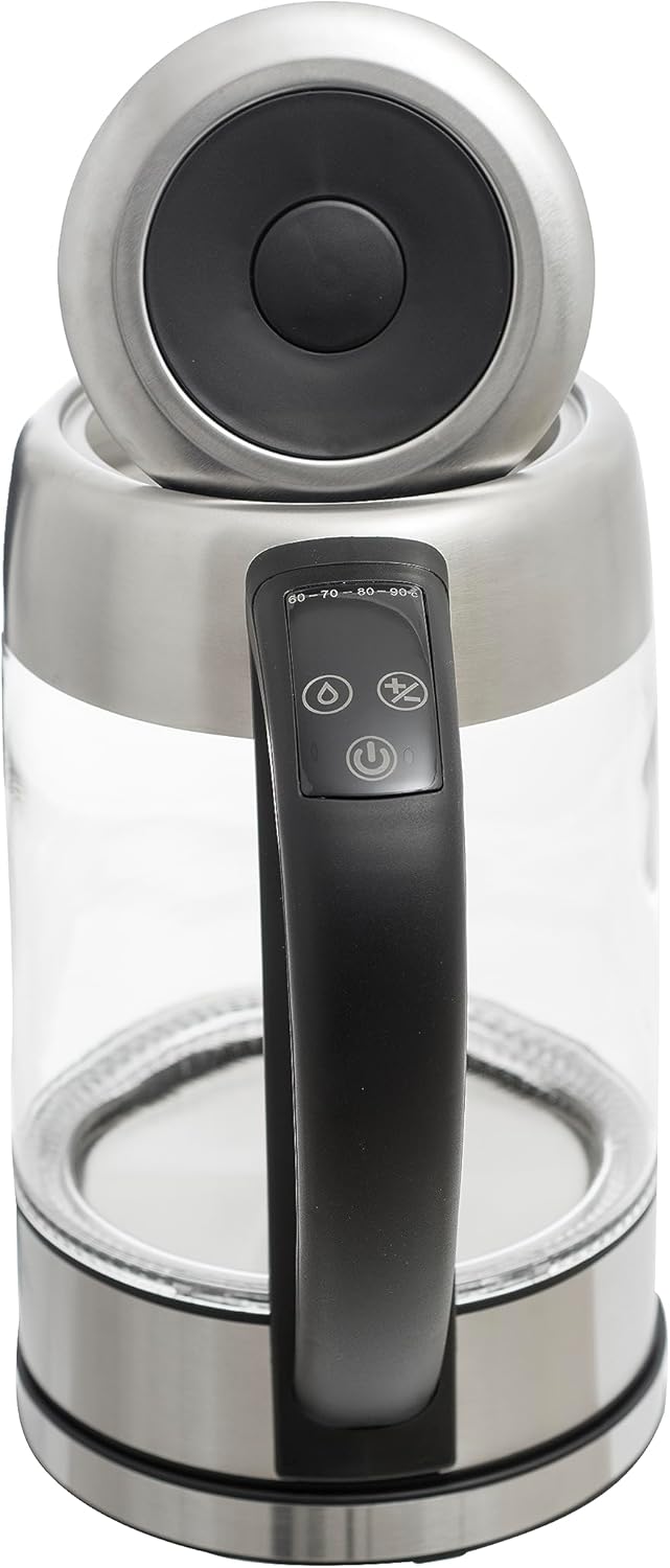 Zilan LED Glas Wasserkocher, Digitaldisplay, 1,7 l, 5 verschiedene Einstellungen, Kabelloser Wasserk