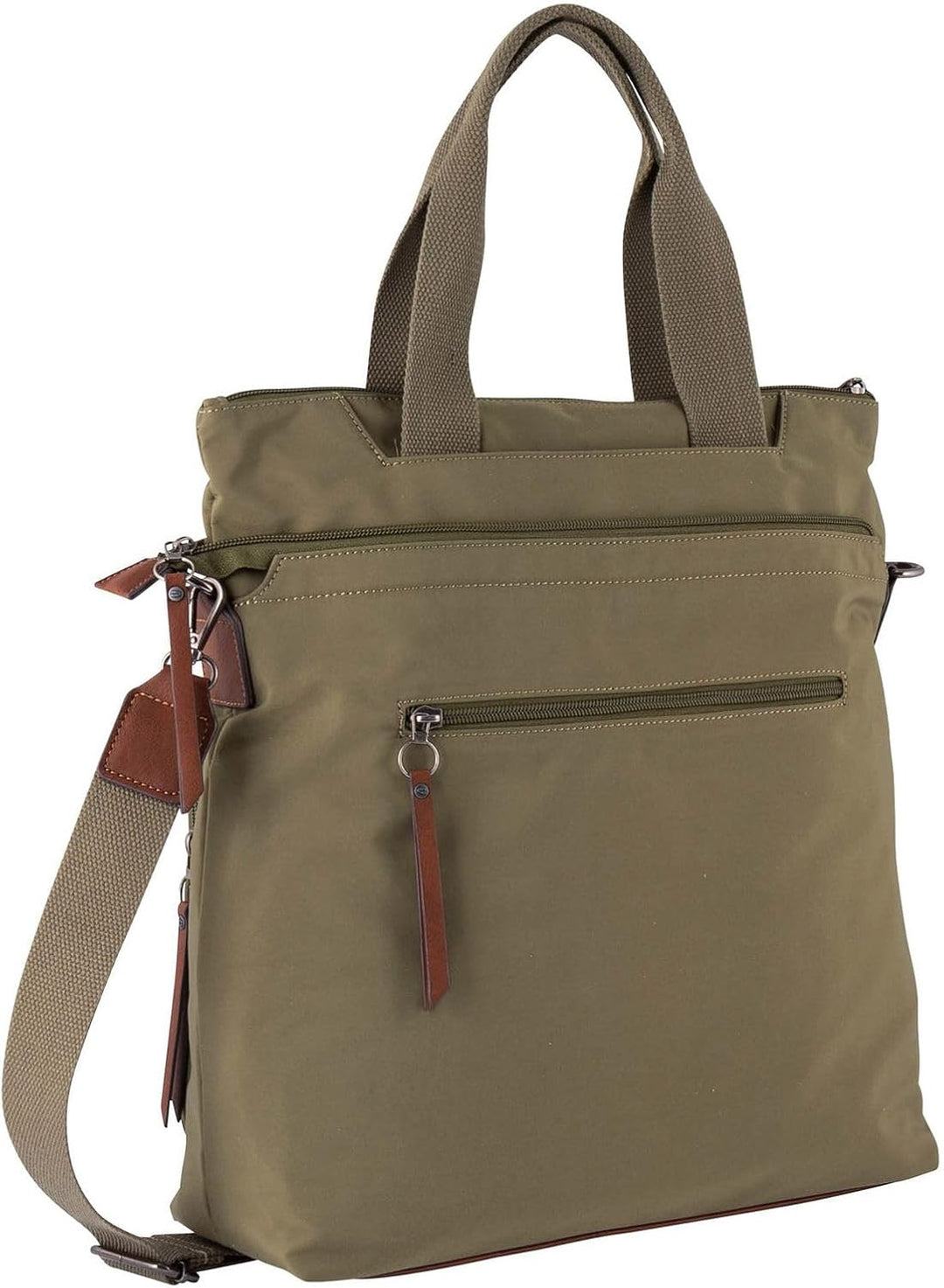 camel active bags Sky Damen Shopper Umhängetasche Reissverschluss Gross Grün Khaki 33,5 x 14,5 x 36,