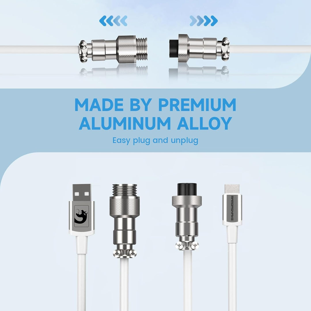 MAMBASNAKE C01 Spiral Tastaturkabel, Pro Custom Coiled USB C Kabel für Mechanische Tastatur, Typ C a