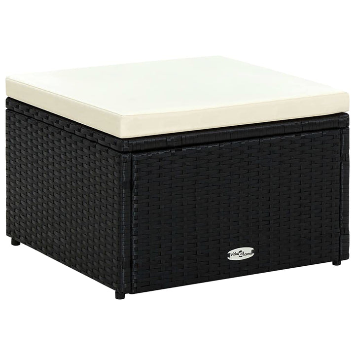 vidaXL Hocker mit Kissen Sitzhocker Balkon Gartenhocker Fusshocker Rattanhocker Gartenmöbel Sitzhock
