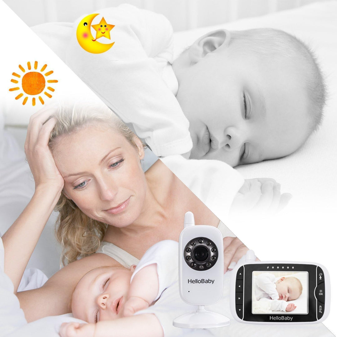 HelloBaby Babyphone mit Kamera HB32 3.2" Digital Funk TFT LCD Drahtloser Video baby Monitor mit Digi