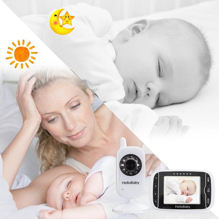 HelloBaby Babyphone mit Kamera HB32 3.2" Digital Funk TFT LCD Drahtloser Video baby Monitor mit Digi