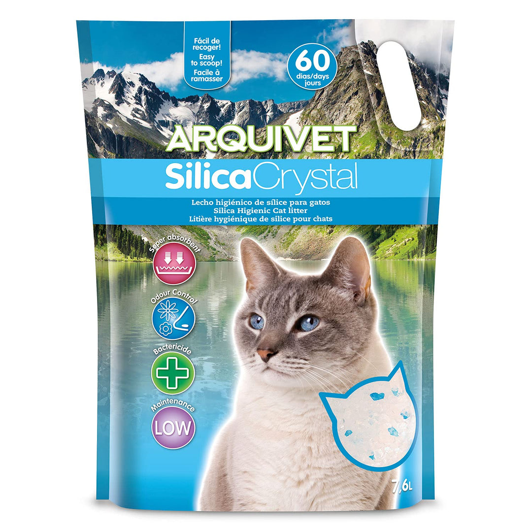 Arquivet Silica Crystal Pack 4 x 7.6L Katzenstreu - saugfähig, hilft Gerüche und Bakterien zu entfer