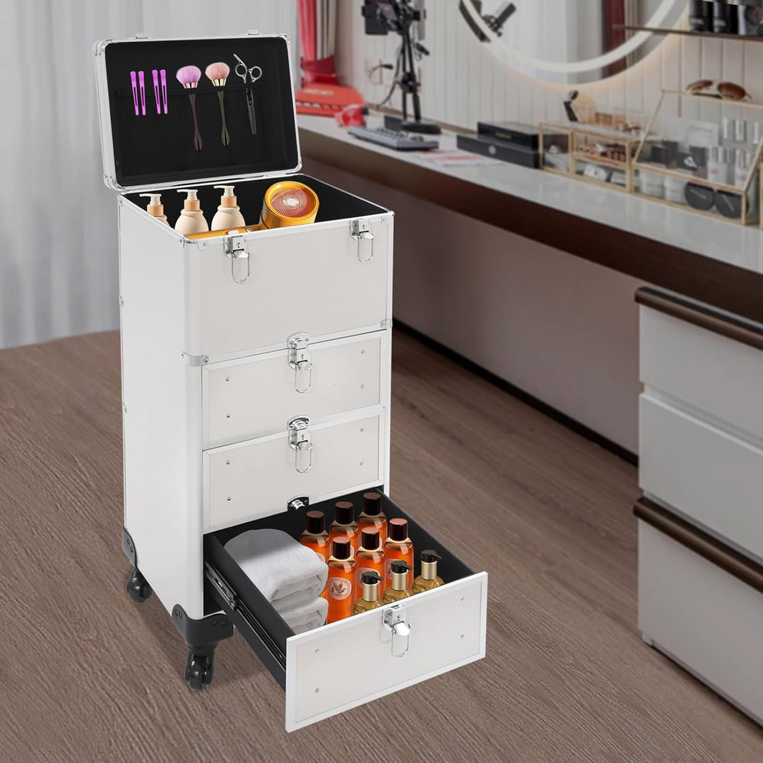 Kosmetikkoffer Rollbarer Schminkkoffer Salonwagen Professionell Makeup-Organizer Kosmetik Trolley Ma