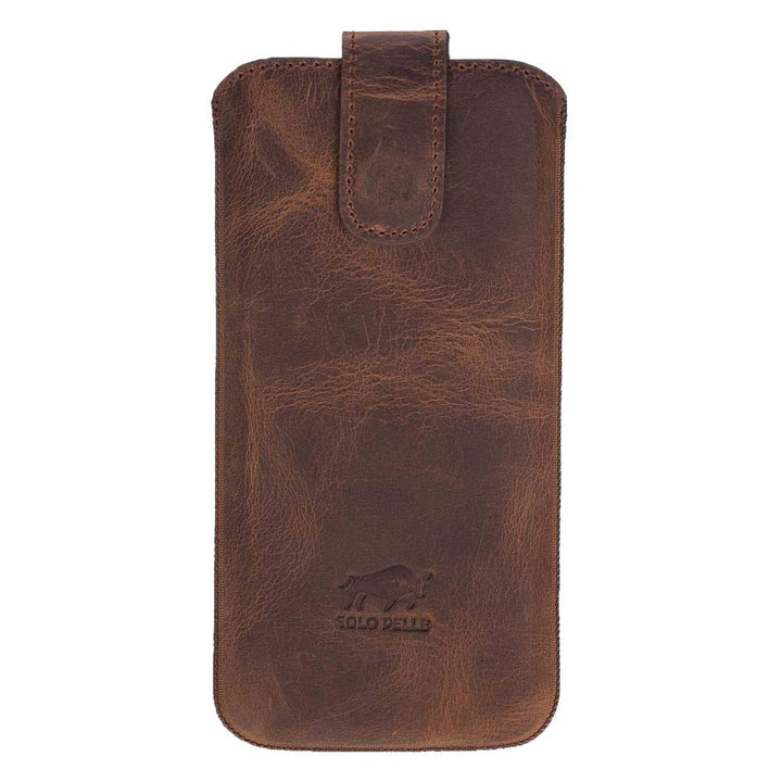Solo Pelle Lederhülle kompatibel für das Apple iPhone XS Max Ledertasche (Vintage Braun)