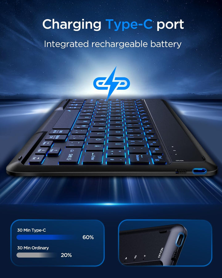 EasyAcc Bluetooth-Tastatur, Kabellose Bluetooth-Tastatur kompatibel mit Windows/Android/iOS, Tastatu