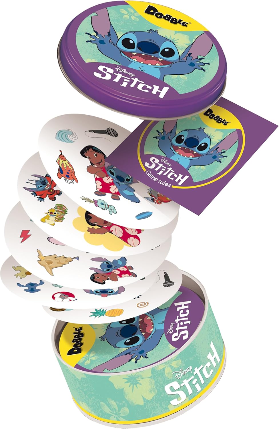 Asmodee - DOBBLE: Stitch – Gesellschaftsspiele – Kartenspiel, Schnelligkeit und Beobachtung – Spiel