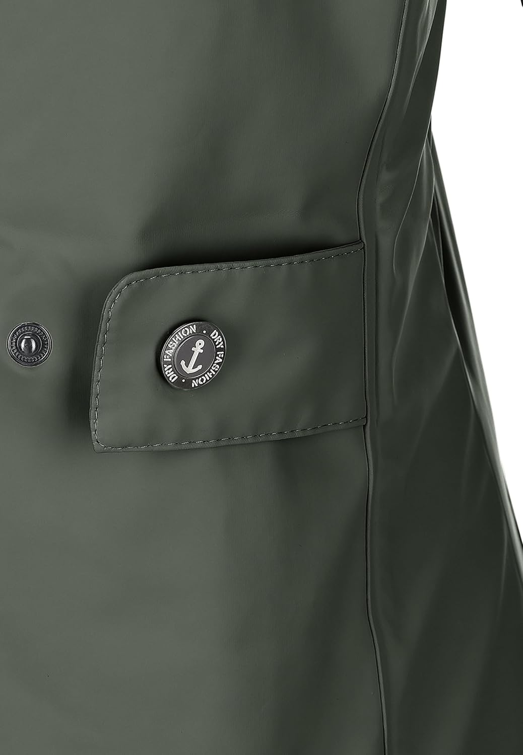Dry Fashion Damen Regenmantel Malmö - Frauen Regenjacke Jacke mit Kapuze Lang Winddicht Wasserdicht