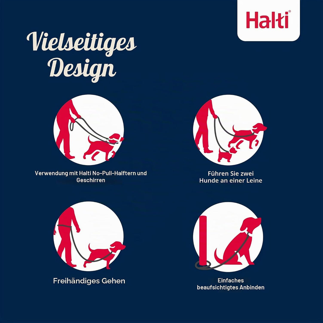 HALTI Doppelführleine - Multifunktionale Hundeleine zum Trainieren und Gassigehen mit Ihrem Hund. Le