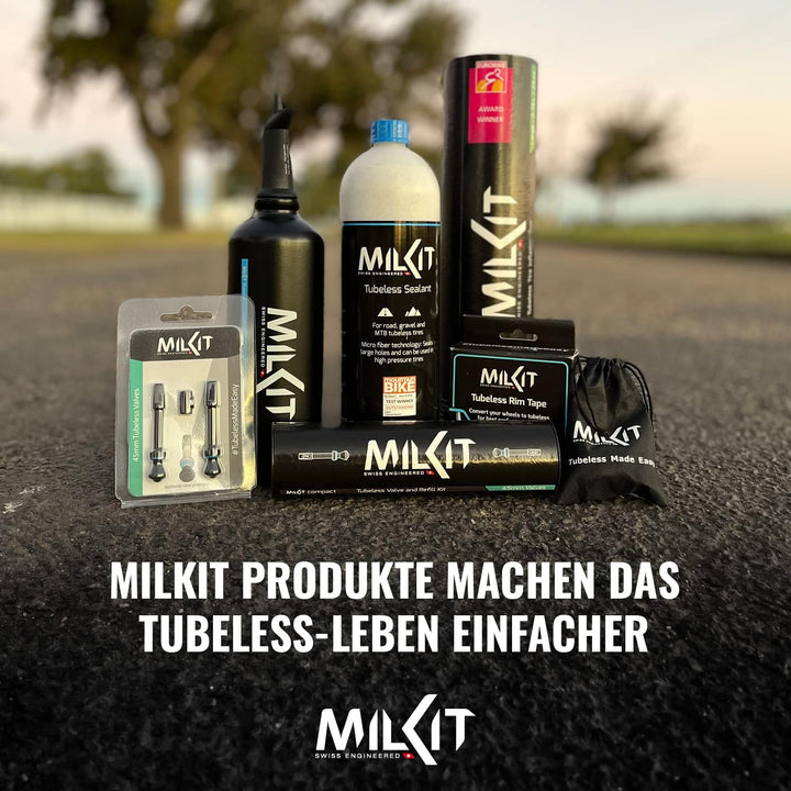 MilKit Compact Tubeless Ventilsystem - Mess-und Nachfüllspritze 60ml - Zwei Patentierte Tubelessvent