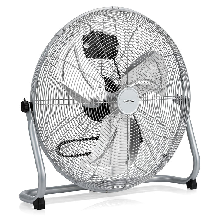 COSTWAY Bodenventilator 57 cm, Standventilator 160W mit 3 Geschwindigkeitsstufen, 145° verstellbare