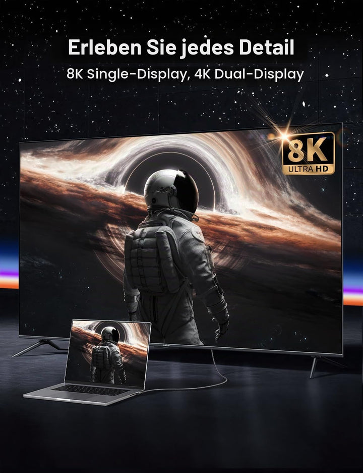XAOSUN USB4 mit Thunderbolt 4 Kabel Unterstützt 40Gbps PD3.1 240W Zertifiziert Ladekabel, 8K 60Hz 4K